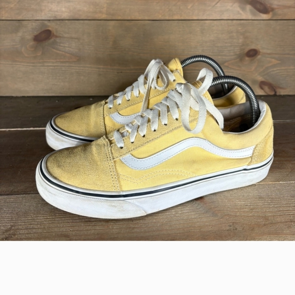 vans old skool womens size 9 shoes yellow athletic skate sneakers